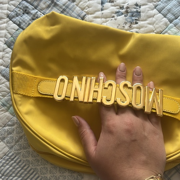 Moschino Yellow and Gold Vintage Pouch / Clutch, Brand New